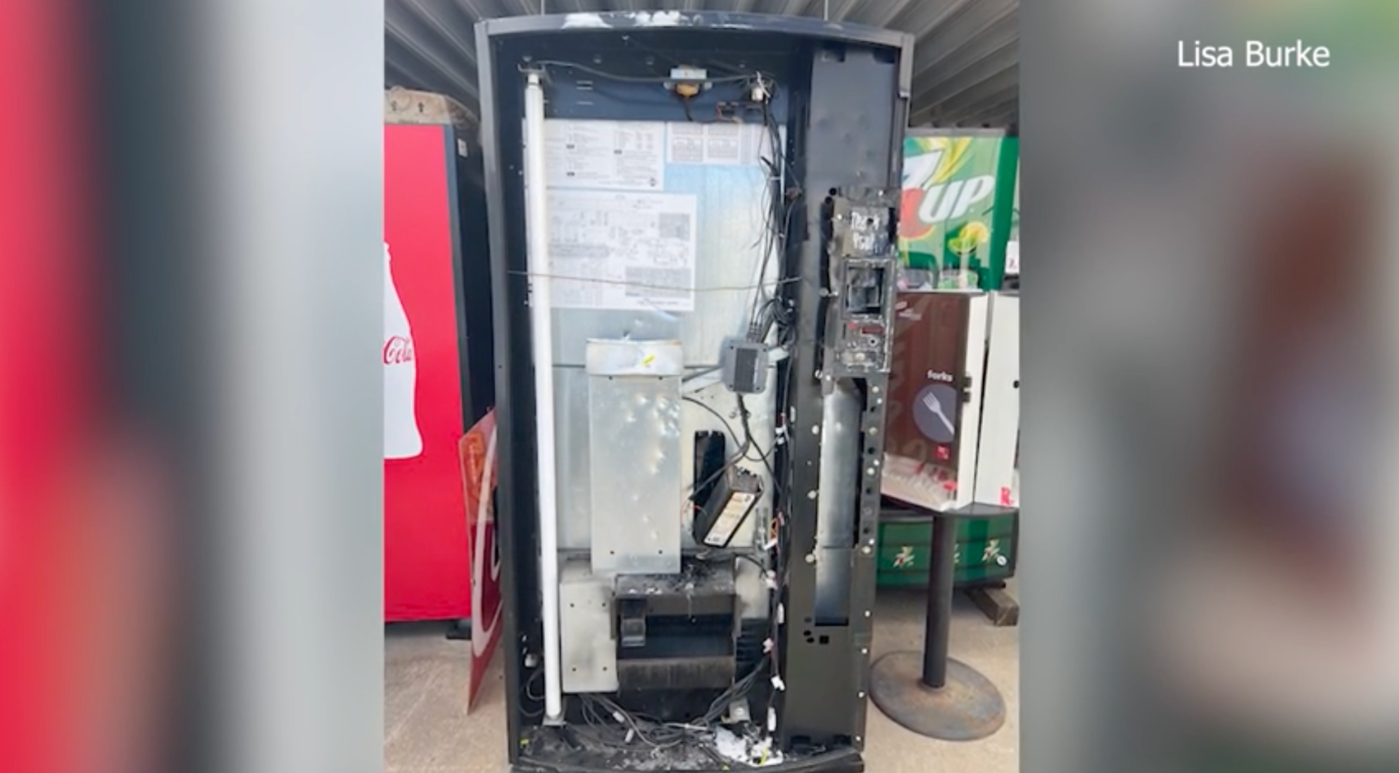 Vending machine vandal uses pickaxe to steal cash on school campuses