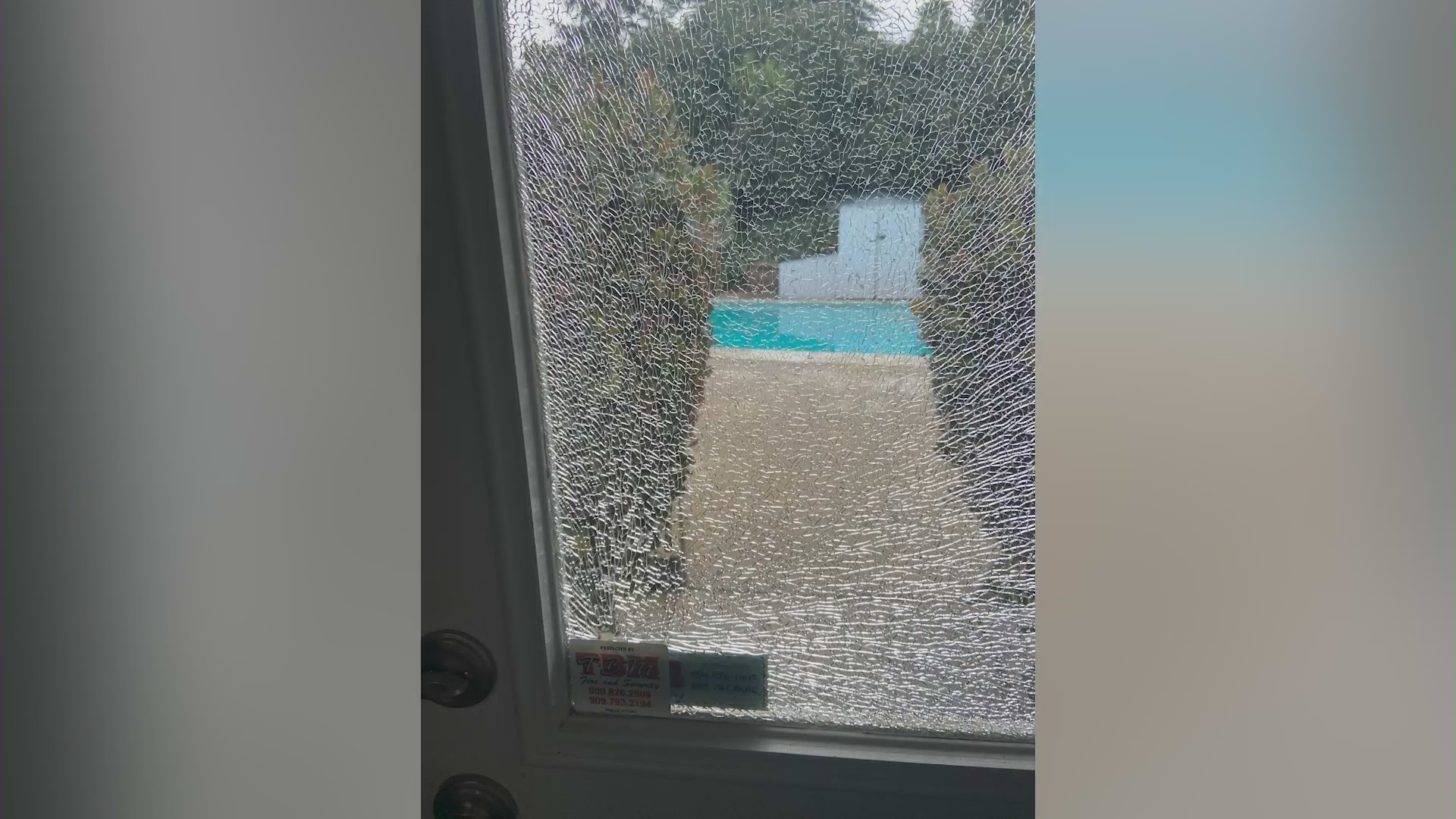 Thieves shattered the glass back door of a Redlands home after the homeowner left.