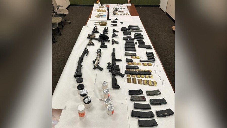 Traffic stop results seizure of guns and drugs in Southern California