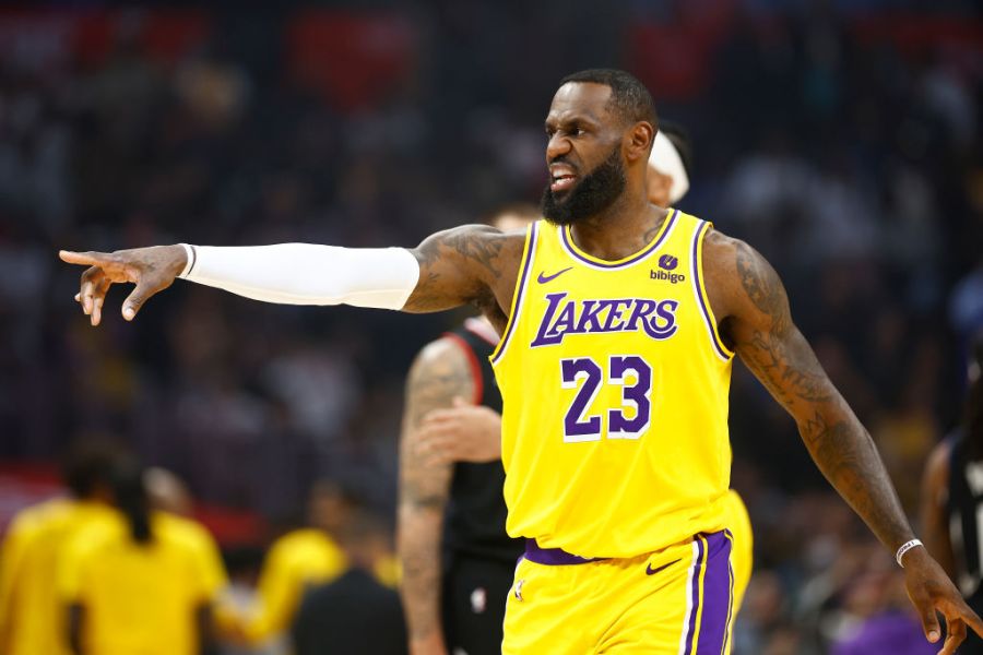 LeBron James #23 of the Los Angeles Lakers at Crypto.com Arena on February 28, 2024 in Los Angeles, California. (Getty Images)