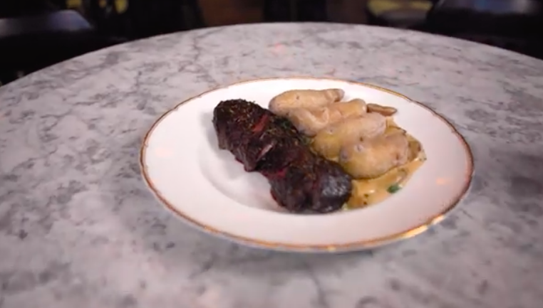 Steak au Poivre with Syracuse Potatoes