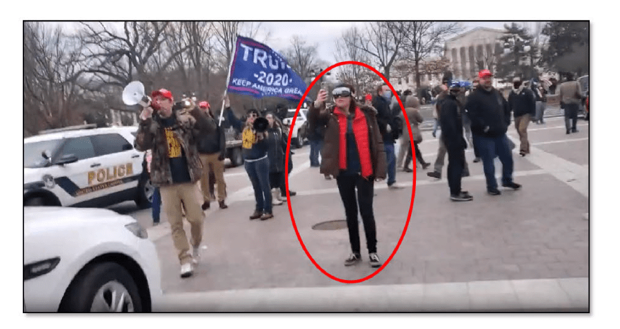 A photo shared by the FBI allegedly shows Kayla Reifschneider (circled in red) participating in the Jan. 6, 2021 riot at the U.S. Capitol