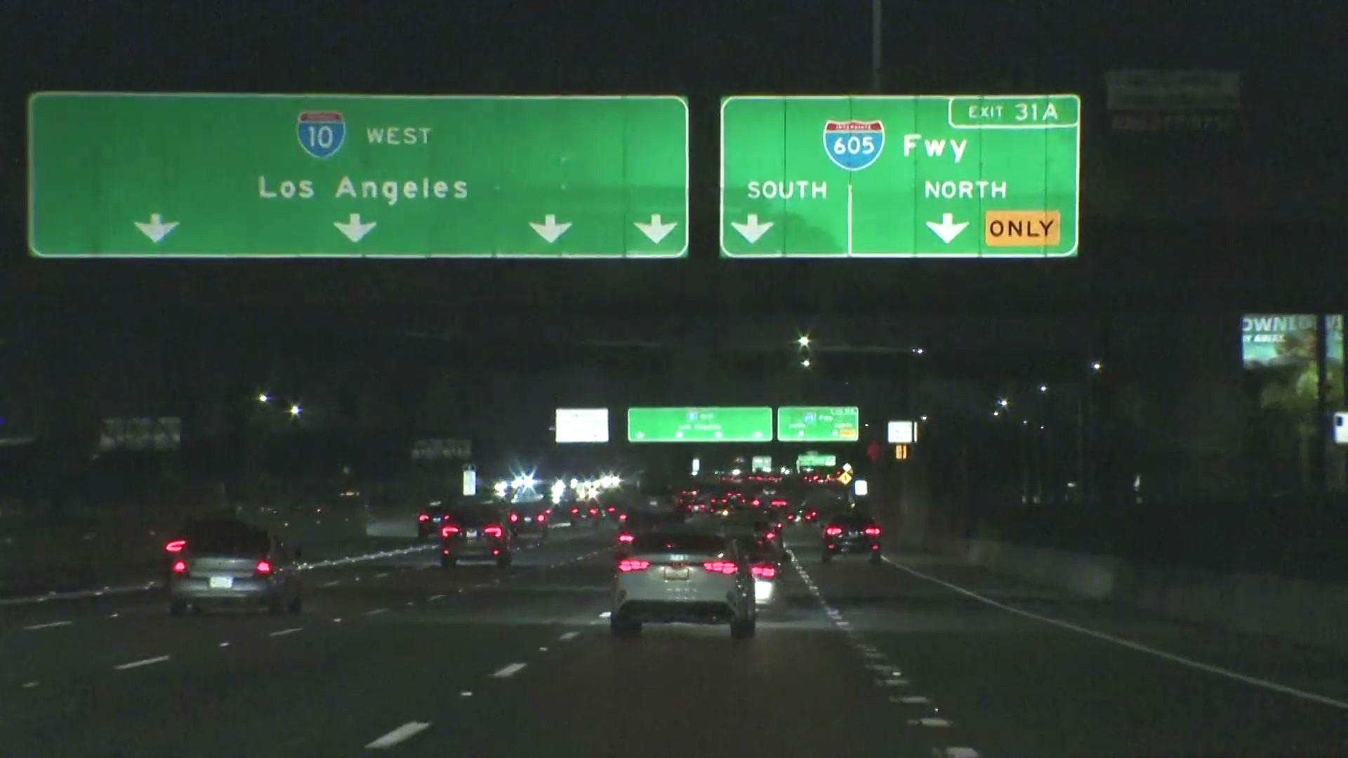 Drivers traveling on a freeway in Los Angeles. (KTLA)