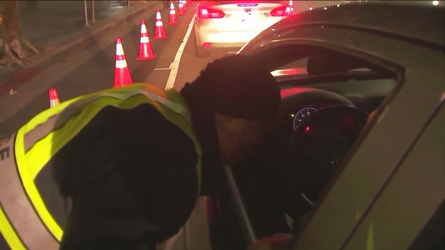 California Highway Patrol sets up DUI checkpoints to ensure drivers are not driving under the influence. (KTLA)