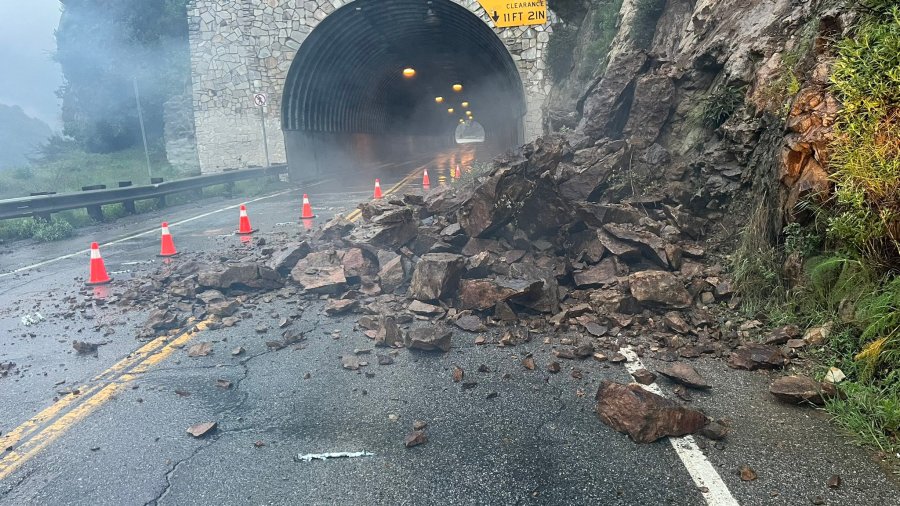 Malibu canyon rd rockslide