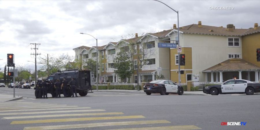 Two people are dead, including the gunman, after a shooting at a Anaheim senior apartment complex on April 25, 2024. (OnScene.TV)