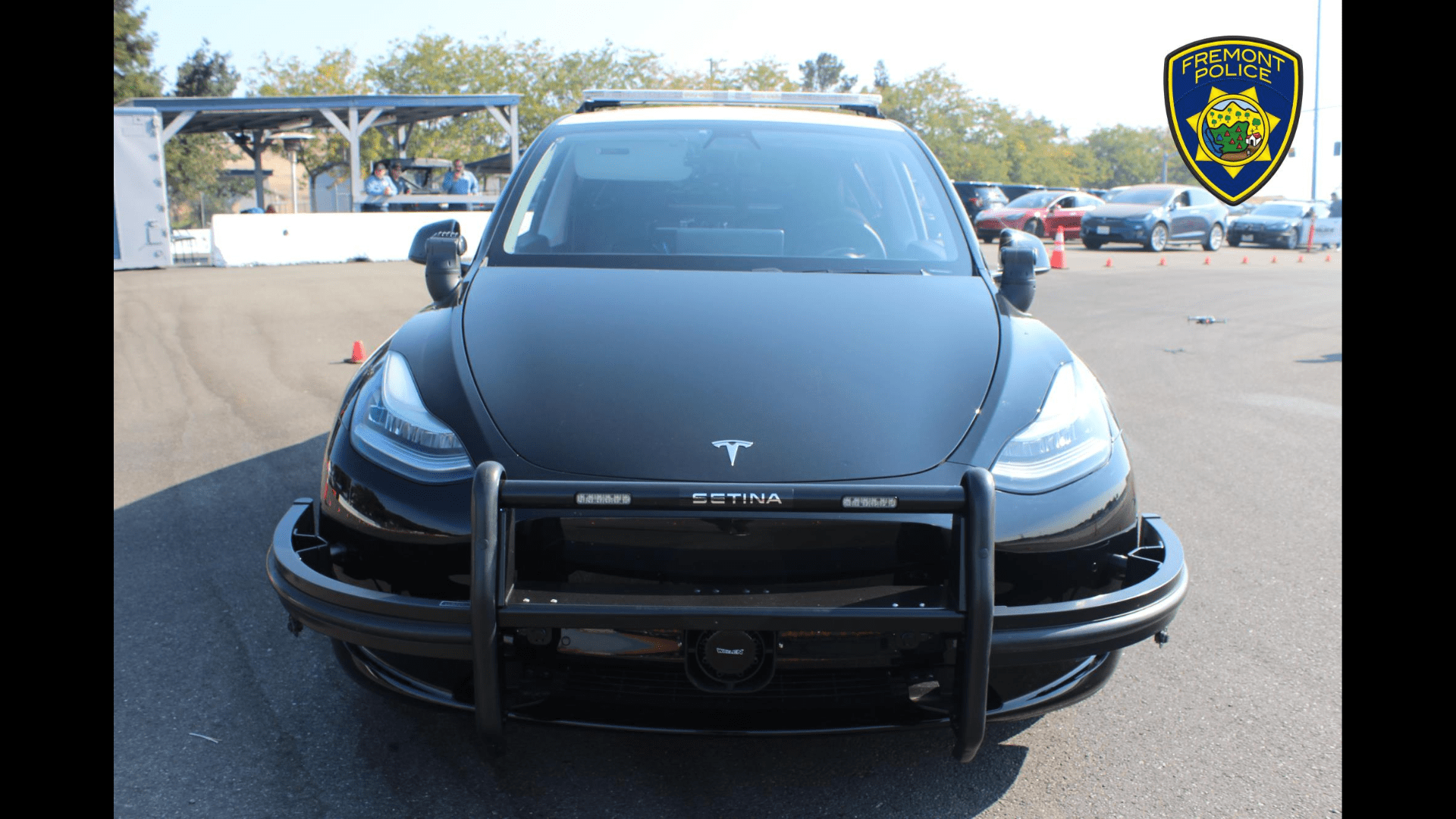 A Tesla Model Y patrol car introduced in a pilot program for the Fremont Police Department. (Fremont PD)