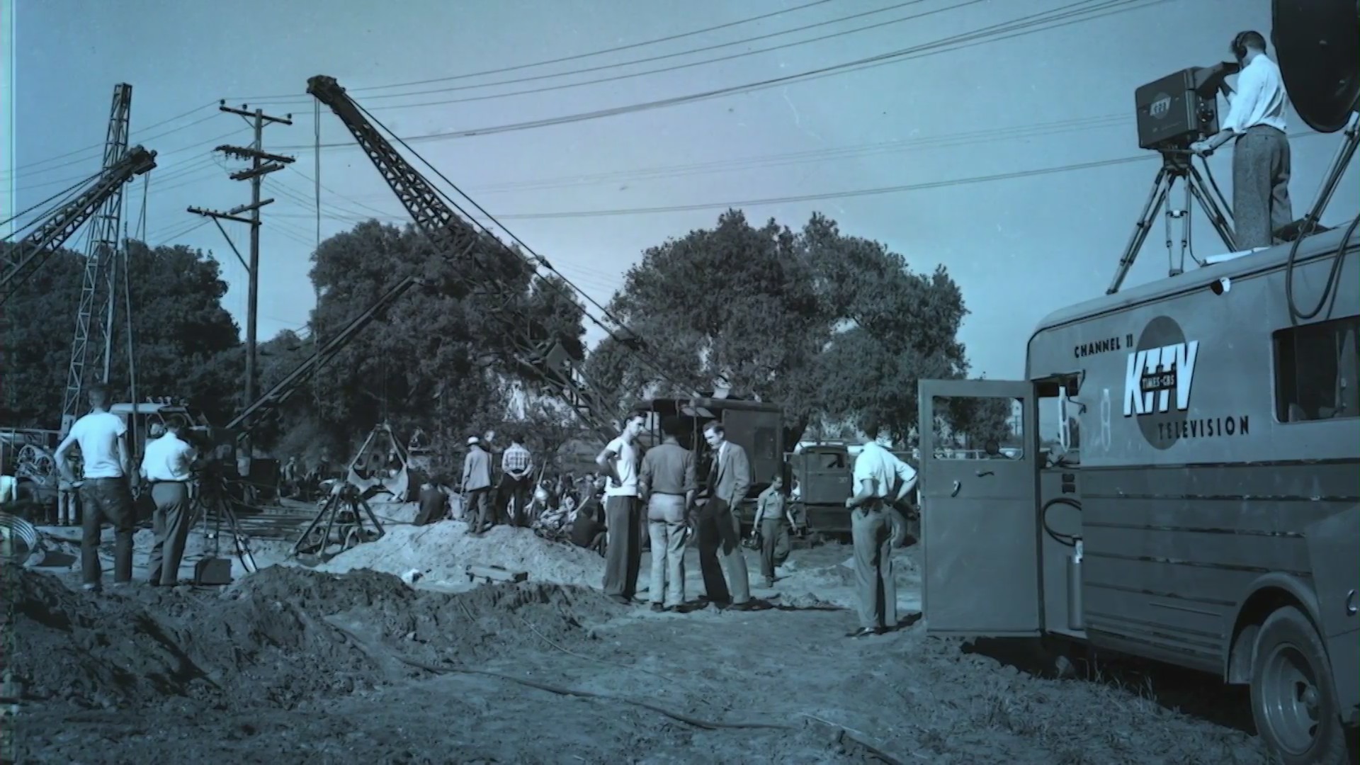 April 9, 1949: Times-CBS Station KTTV provides live coverage of Kathy Fiscus rescue attempt. In 1949, The Times owned KTTV. (Los Angeles Times)