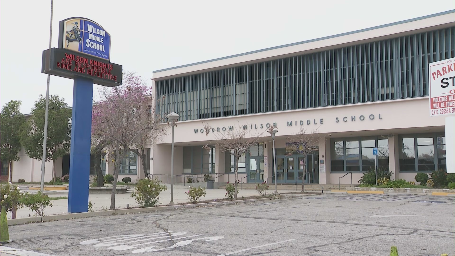 Woodrow Wilson Middle School in Glendale, California. (KTLA)