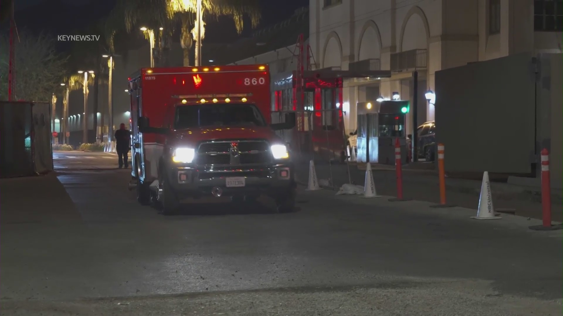 Fifteen people were injured after a tram crashed at Universal Studios Hollywood during a backlot tour on April 20, 2024. (KeyNews.TV)