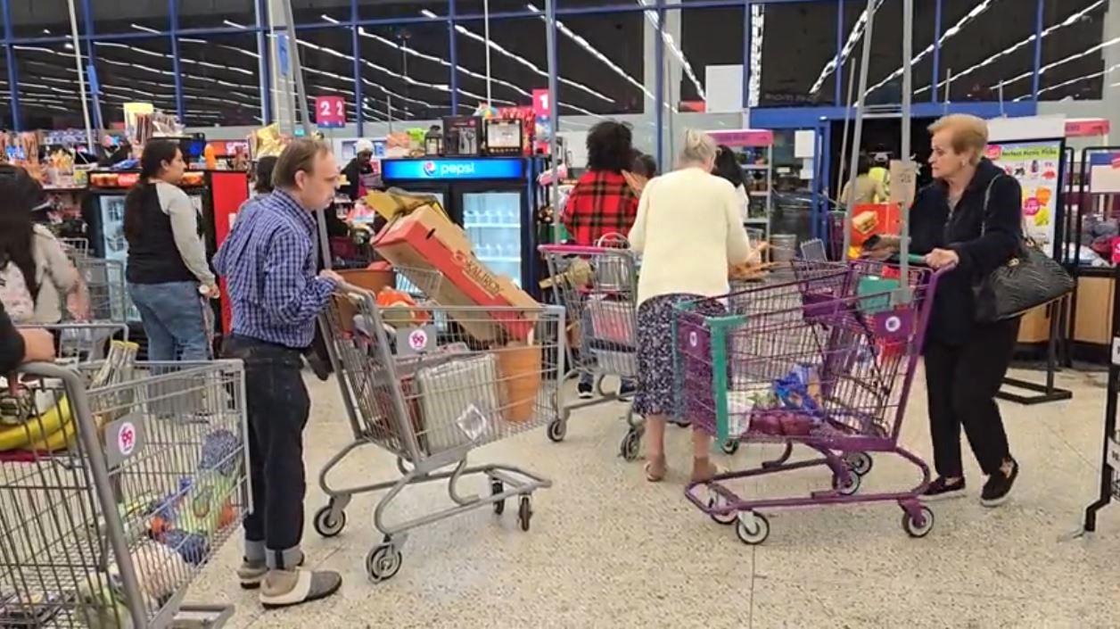 Shoppers buying items during a liquidation sale at a 99 Cents Only store in Hollywood, California on April 9, 2024. (KTLA)