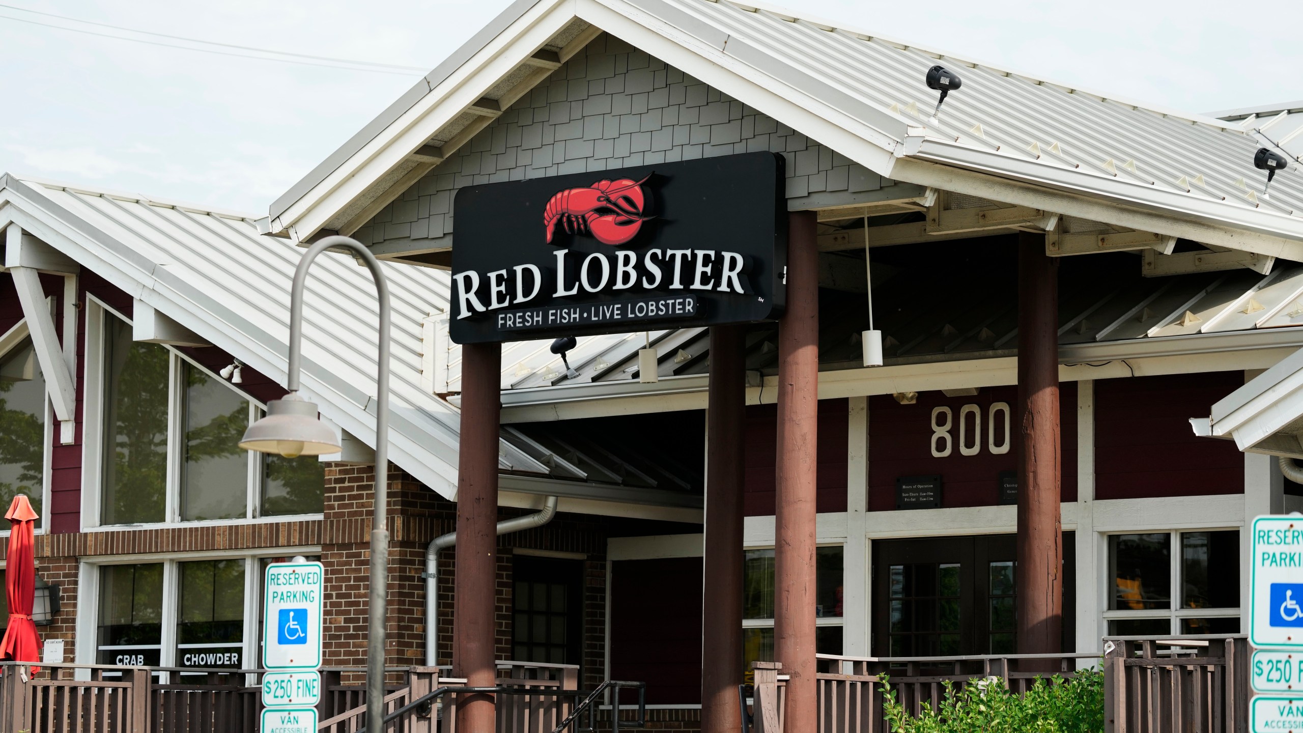 A Red Lobster restaurant is seen in Schaumburg, Ill., Monday, May 20, 2024. Red Lobster is seeking bankruptcy protection days after closing dozens of restaurants. (AP Photo/Nam Y. Huh)