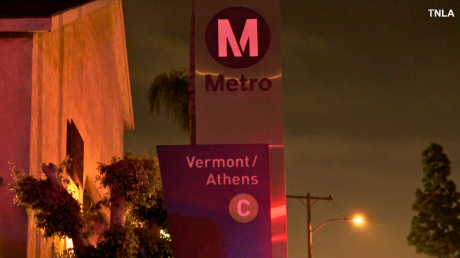 Deputies investigate a stabbing on a Metro station in Athens on May 13, 2024.