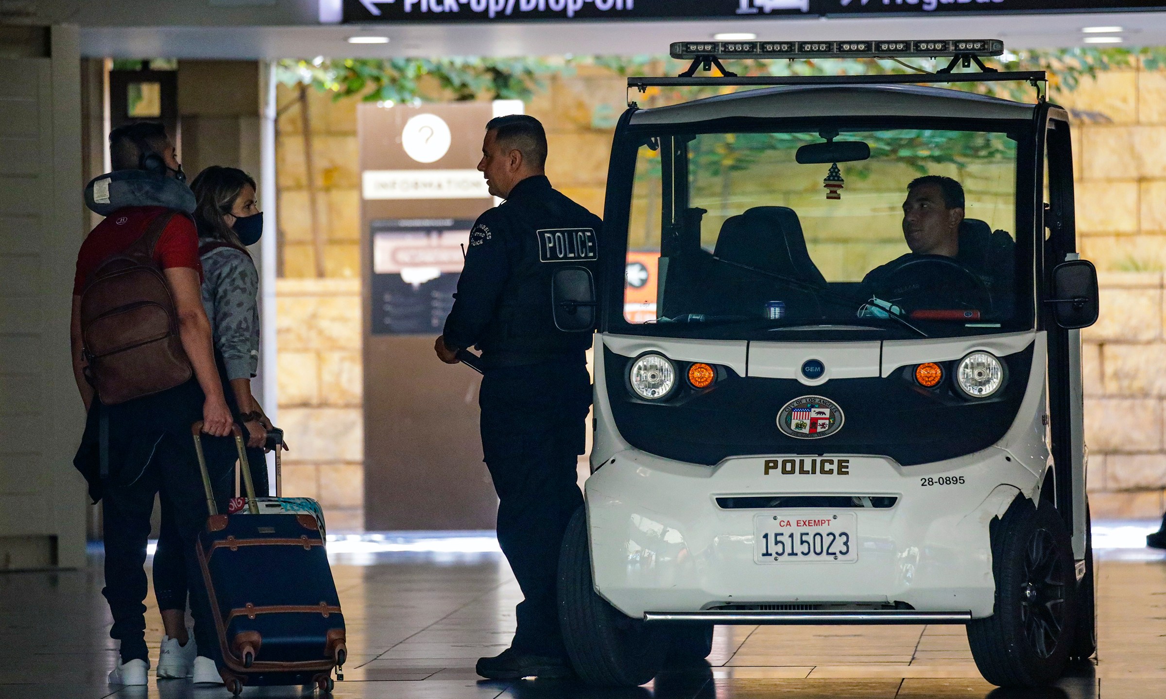 LAPD officers patrol Union Station on Wednesday, Aug. 11, 2021 in Los Angeles. (Getty Images)