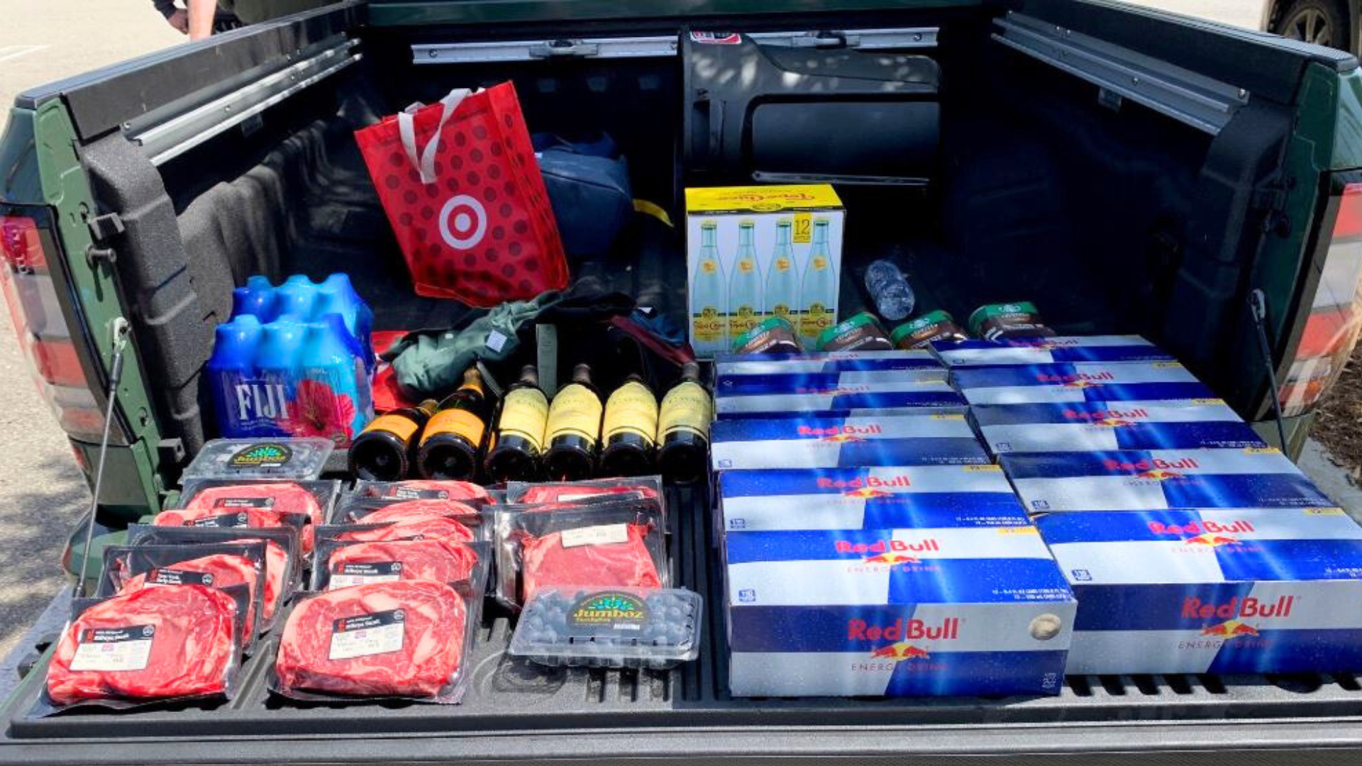 A collection of stolen grocery items the suspect was found with after being arrested outside of a Thousand Oaks store on May 21, 2024. (Ventura County Sheriff’s Office)