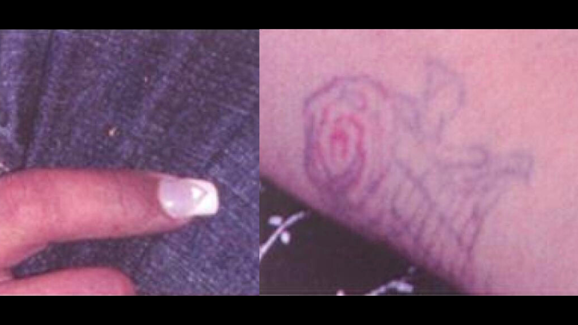 The woman had recently manicured fingernails with a heart-shaped design on each nail along with a rose stem tattoo on her left forearm. (Orange County Sheriff’s Department)