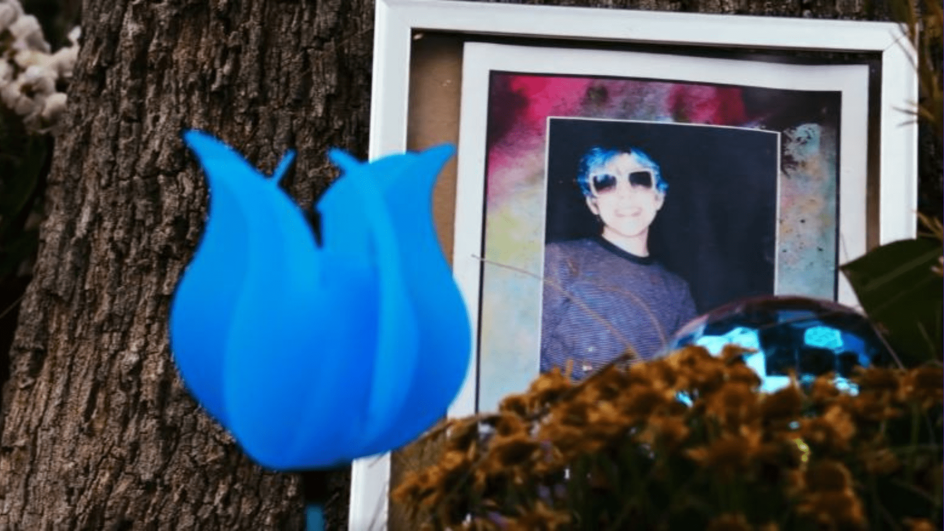 A memorial near the crash site honors Joshua Cervantes. (Santa Ana Police Department)