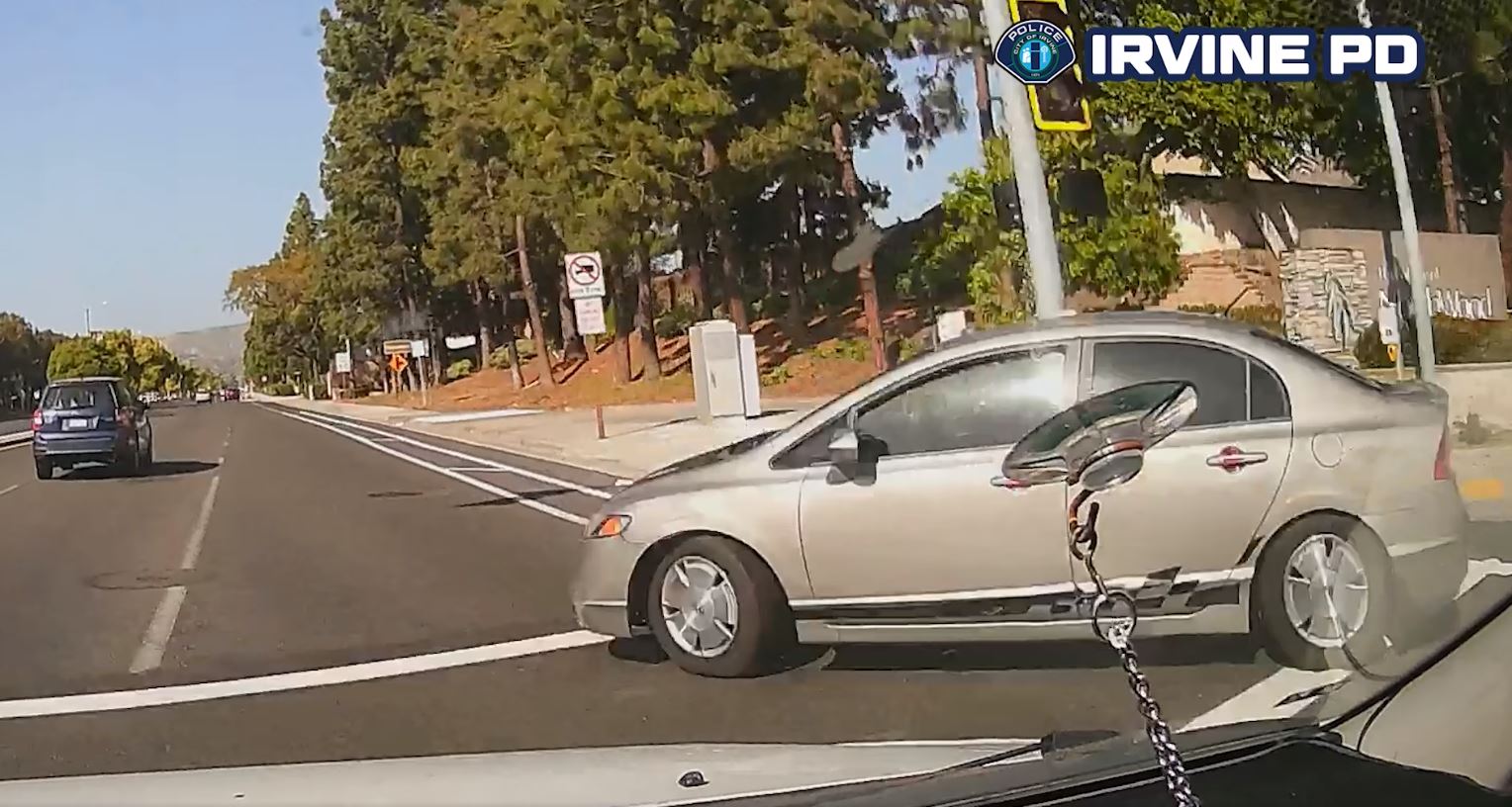 The suspect's Honda Civic seen moments before causing a deadly rollover crash in Irvine on May 9, 2024. (Irvine Police Department)