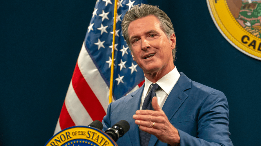 California Gov. Gavin Newsom speaks during a news conference in Sacramento, California, on May 10, 2024.