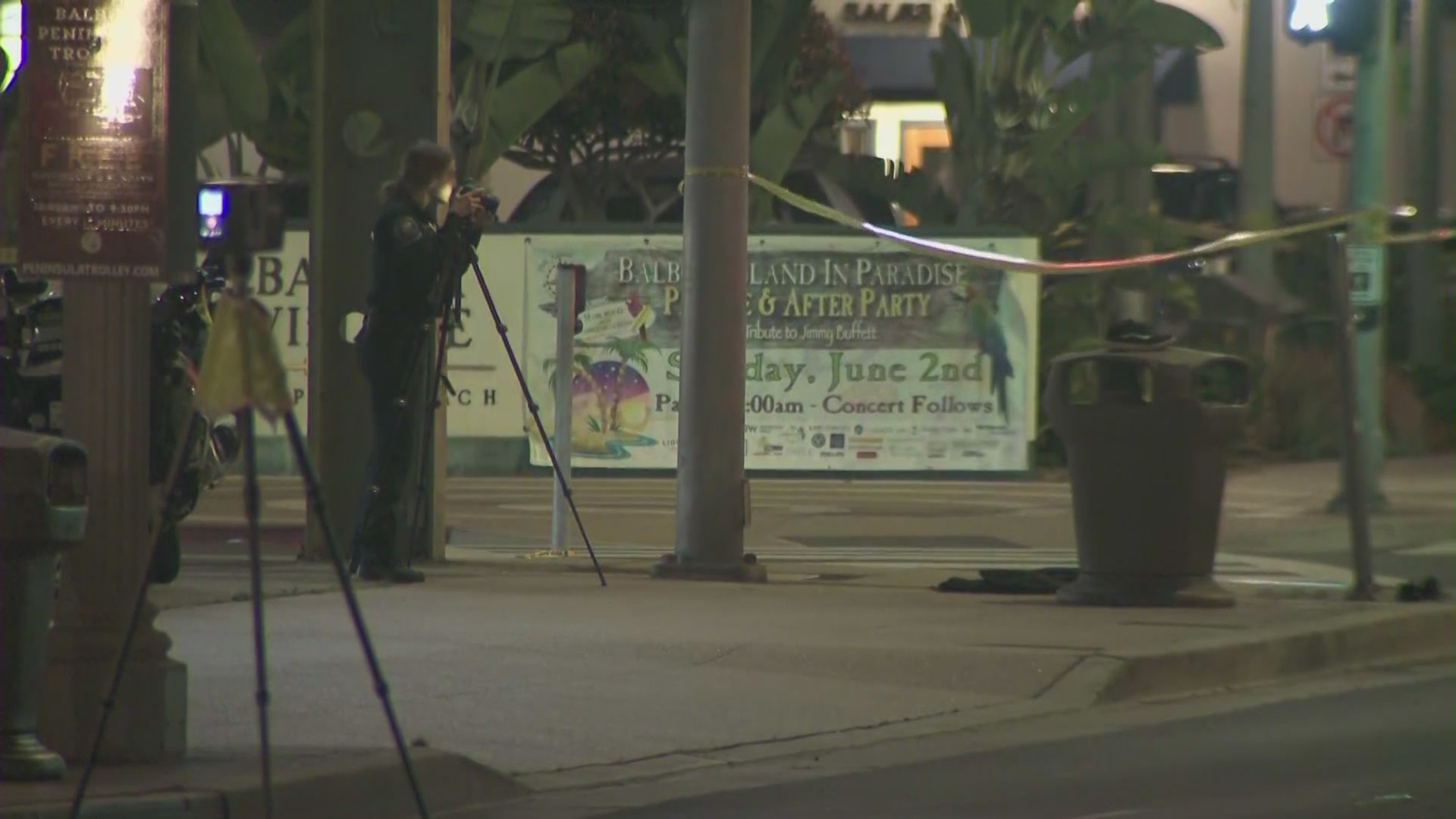 A 14-year-old girl was struck and killed while crossing the street near Balboa Village in Newport Beach on May 25, 2024. (KTLA)