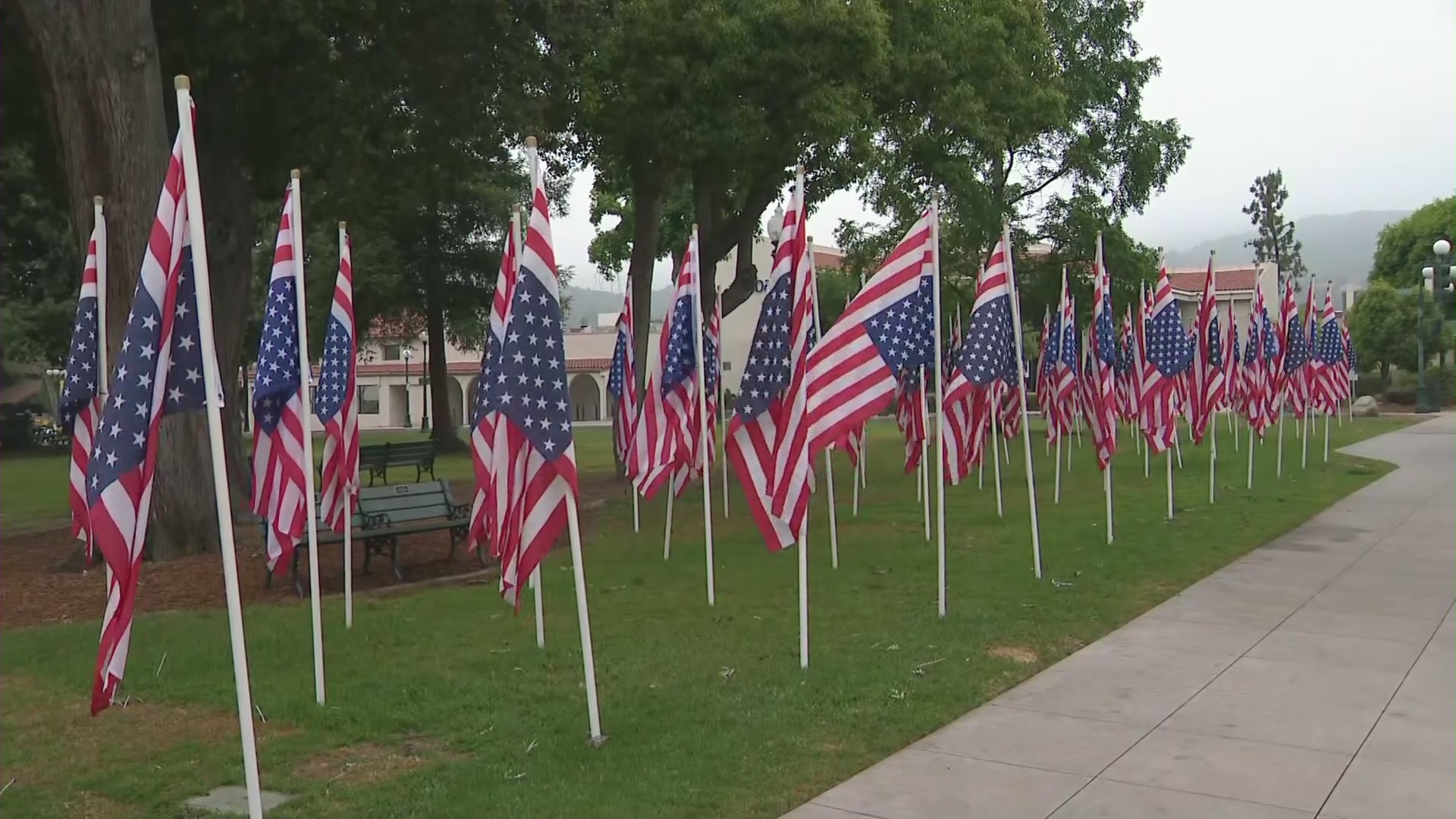 Monrovia upside down flags