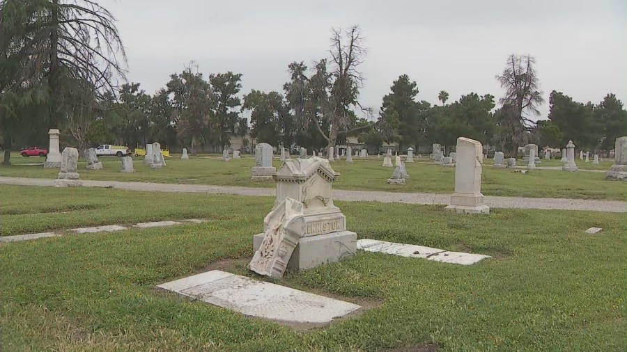 Pioneer Memorial Cemetery in San Bernardino, California. (KTLA)