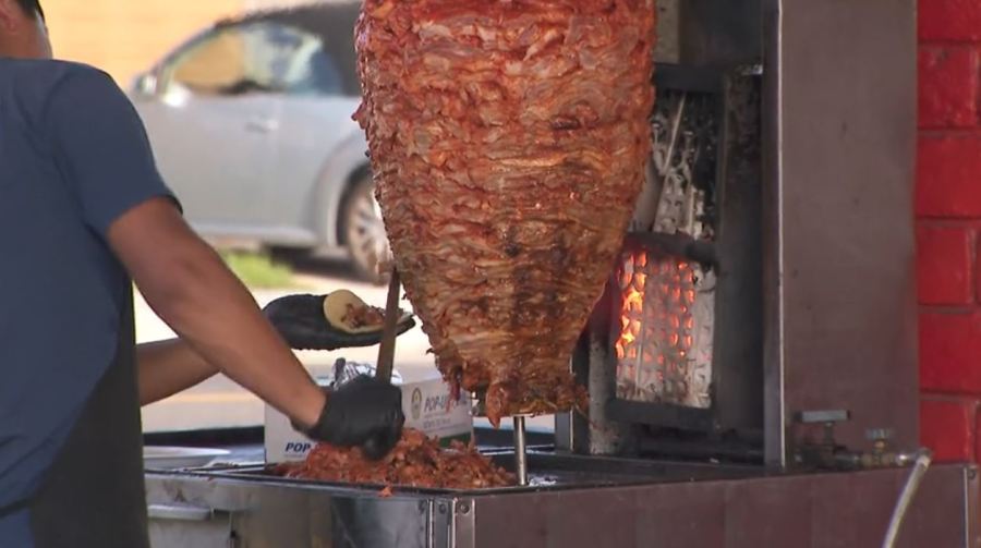 The Los Bros Tacos truck in Long Beach, California. (KTLA)