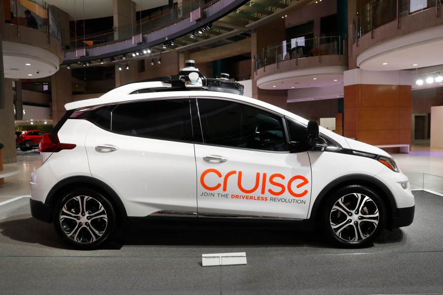 FILE - An electric car driving for Cruise, General Motor's troubled robotaxi service, is seen on Jan. 16, 2019, in Detroit. On Tuesday, June 25, 2024, General Motors announced that veteran technology executive Marc Whitten will take the helm of the company as it tries to recover from a gruesome collision that triggered the suspension of its California license. (AP Photo/Paul Sancya, File)