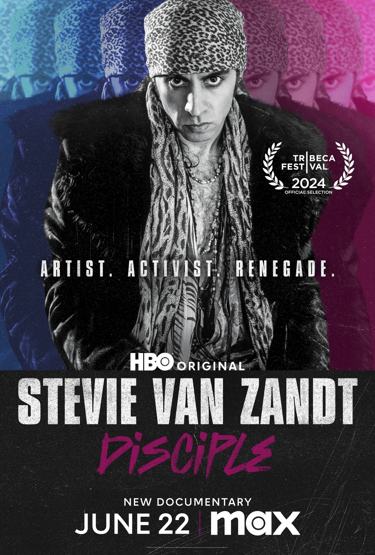 This image released by HBO shows promotional art for the documentary "Stevie Van Zandt: Disciple." (HBO via AP)