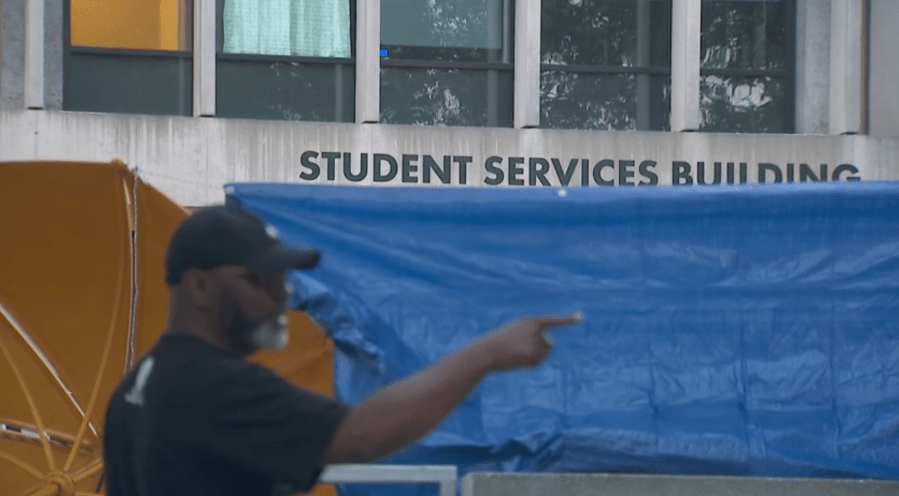 Pro-Palestinian protesters barricade CSULA building