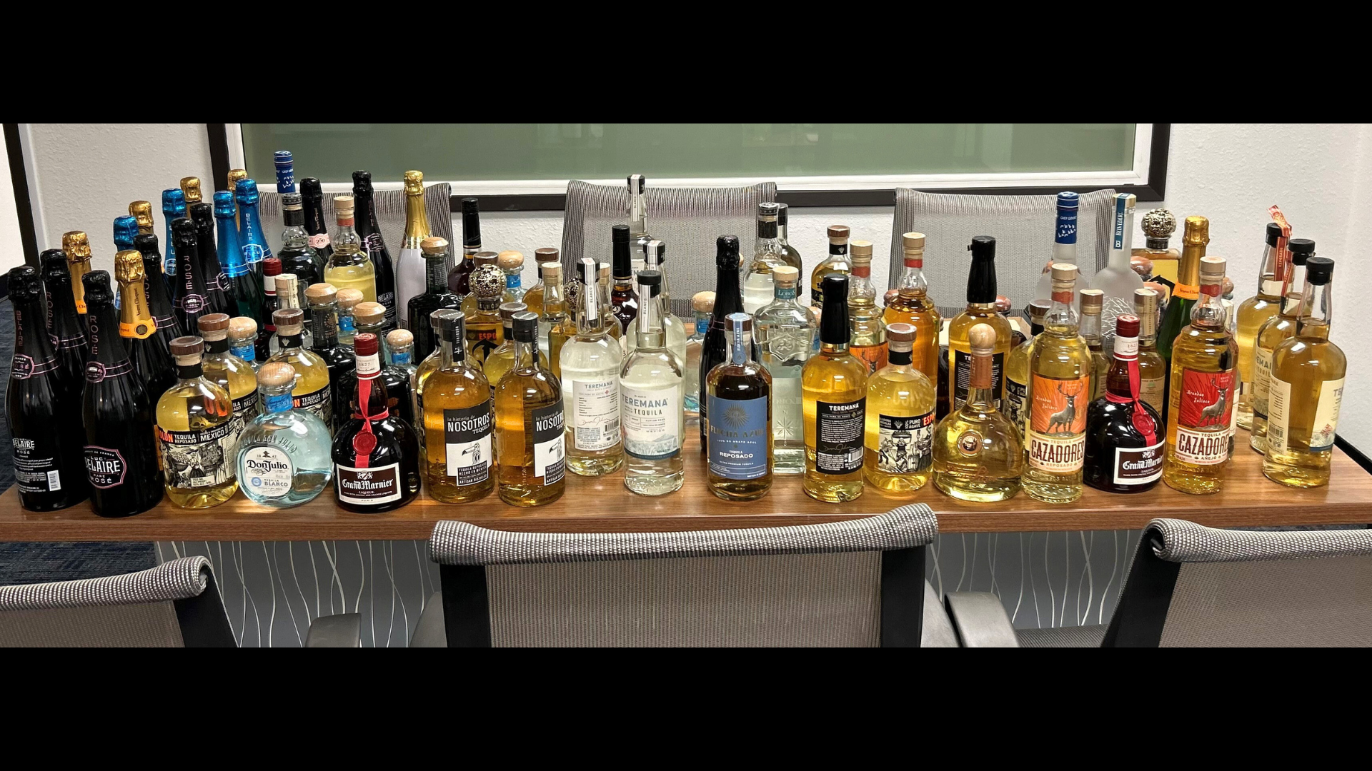 Thousands of dollars worth of stolen high-end alcohol was discovered during a Thousand Oaks retail theft bust on June 12, 2024. (Ventura County Sheriff’s Office)