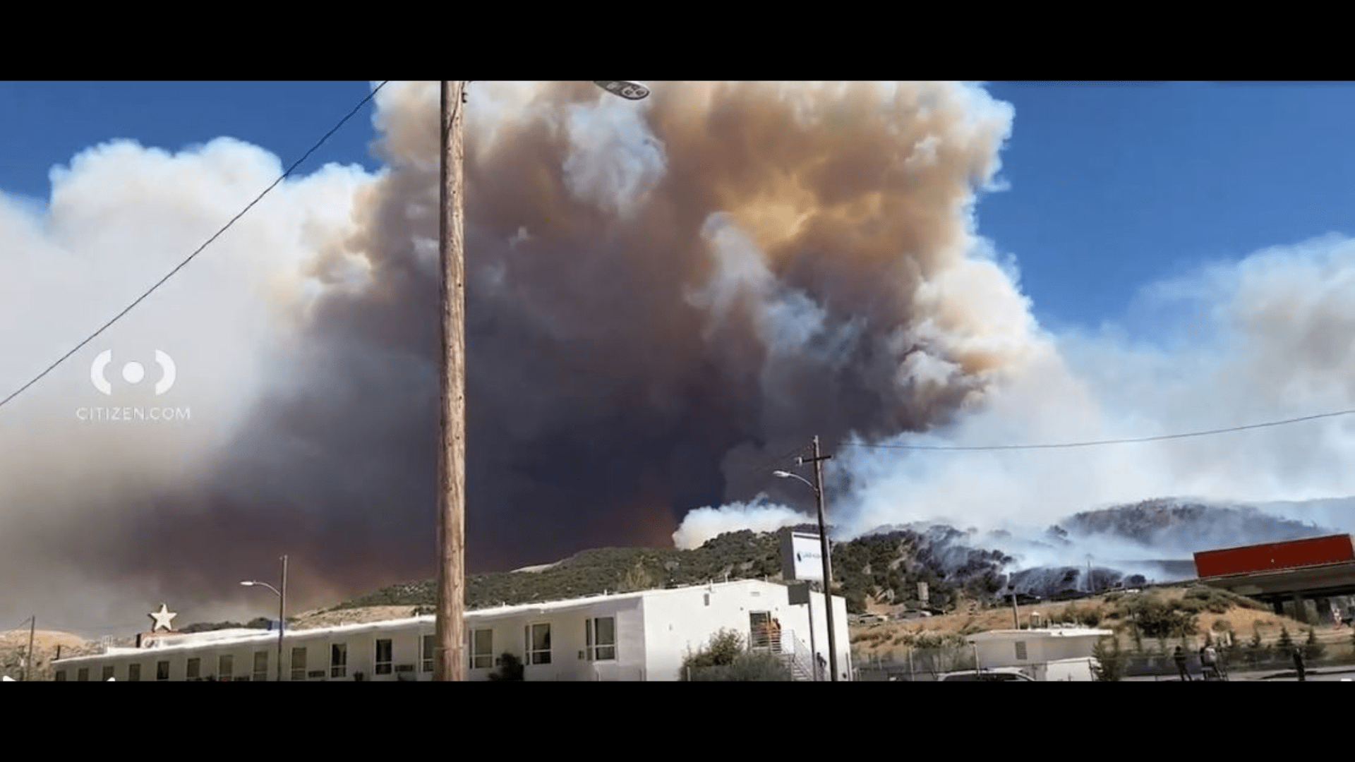 The Post Fire is seen burning in Gorman near the 5 Freeway and forcing evacuations on June 15, 2024. (Citizen)