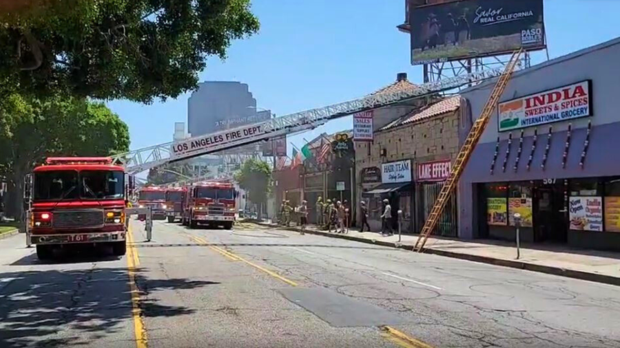 Firefighters worked to extinguish a large blaze that had engulfed Molly Malone's Irish Pub on June 20, 2024. (Citizen)