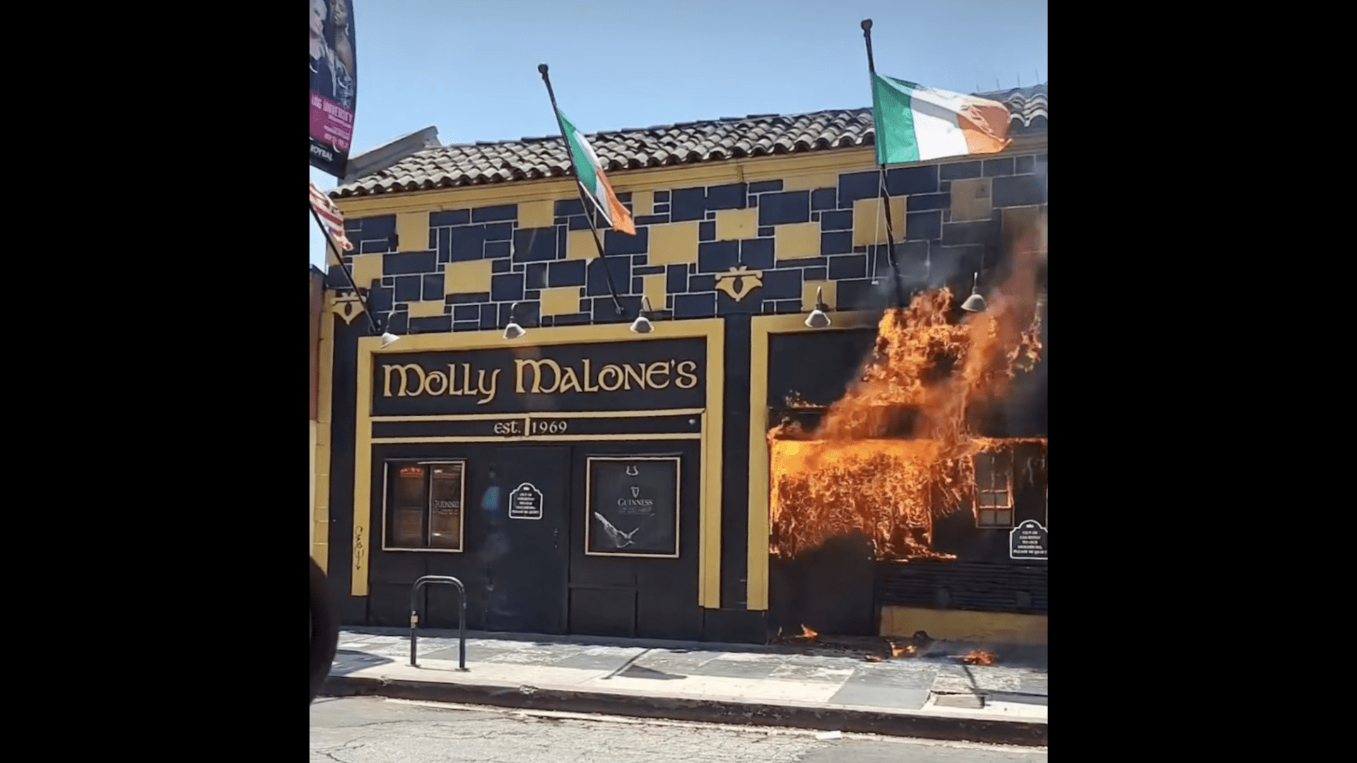 Beloved local bar, Molly Malone's Irish Pub, was seen engulfed in flames on June 20, 2024. (Karyn Bryant @kbheat)