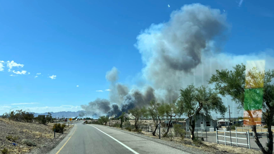 The fast-moving Needles Fire in San Bernardino County jumped across the state border to Arizona on June 22, 2024. (San Bernardino County Fire Department)