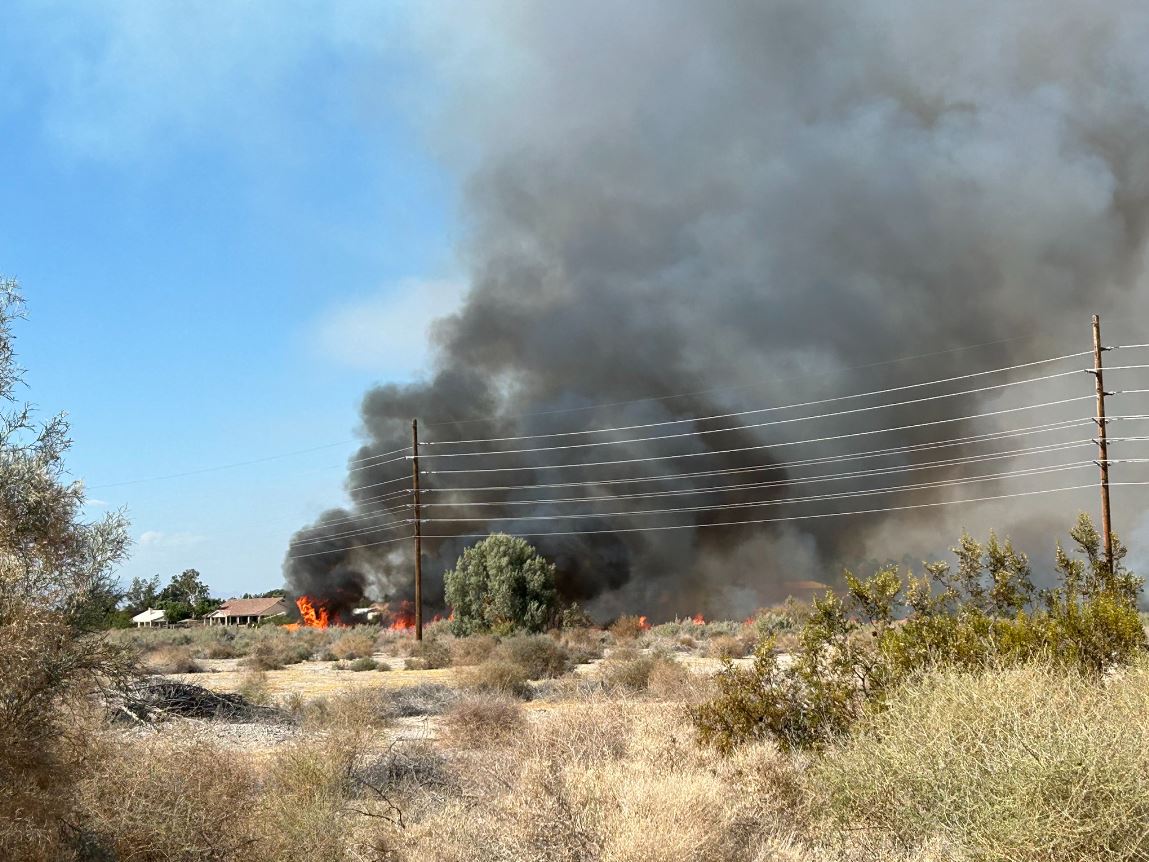 The fast-moving Needles Fire in San Bernardino County jumped across the state border to Arizona on June 22, 2024. (San Bernardino County Fire Department)