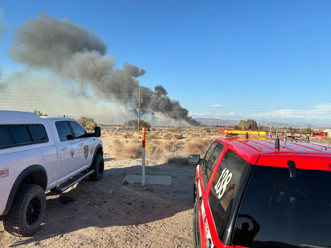 The fast-moving Needles Fire in San Bernardino County jumped across the state border to Arizona on June 22, 2024. (San Bernardino County Fire Department)