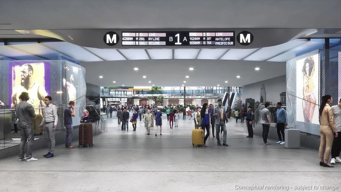 Renderings of the Link US improvement project show an upgraded and modernized Los Angeles Union Station with improvements for pedestrians and passengers. (LA Metro via HDR Inc.)