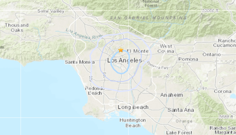 June 4 Earthquake Map