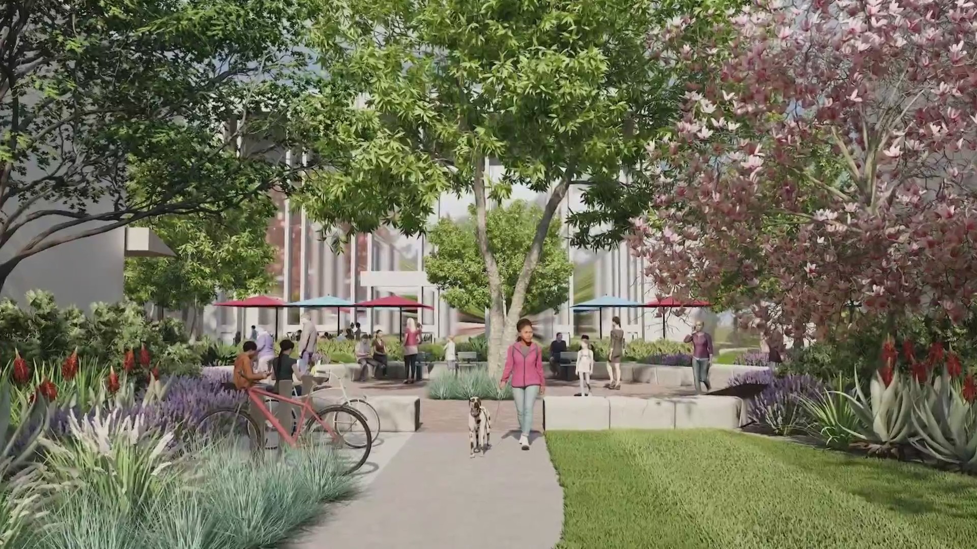 A rendering of the new "Greenleaf Promenade" which will feature smaller trees and improved pedstrian features and greenspace. (City of Whittier)