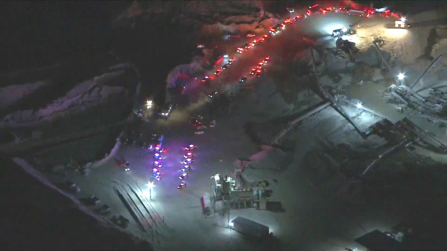 A procession of patrol vehicles from the Los Angeles County Sheriff's Department and the California Highway Patrol was held for Andrew Pontious as he was transported to the L.A County Medical Examiner's Office on June 14, 2024. (KTLA)