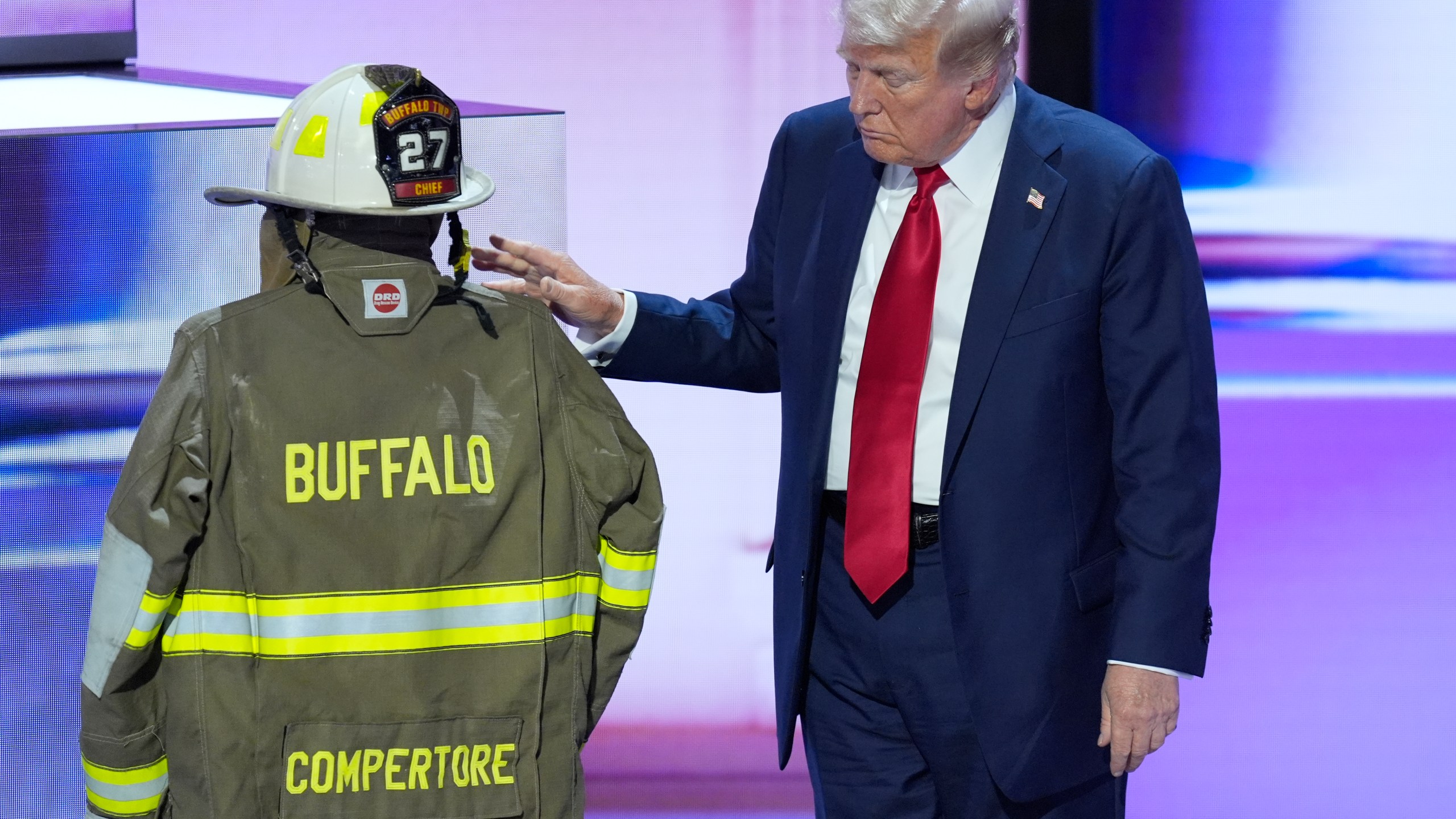 Republican presidential candidate former President Donald Trump speaks during the Republican National Convention Thursday, July 18, 2024, in Milwaukee. (AP Photo/J. Scott Applewhite)