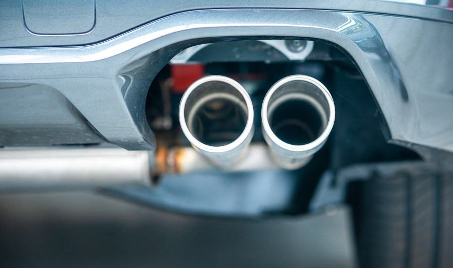 FILE - Stock image of a rearview of an SUV car exhaust system. (Getty Images)