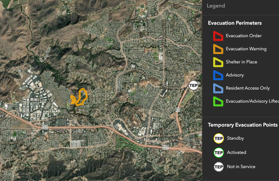 A brush fire has forced officials to issue an evacuation order in Thousand Oaks on Saturday, July 6, 2024. (Ventura County Sheriff's Office)