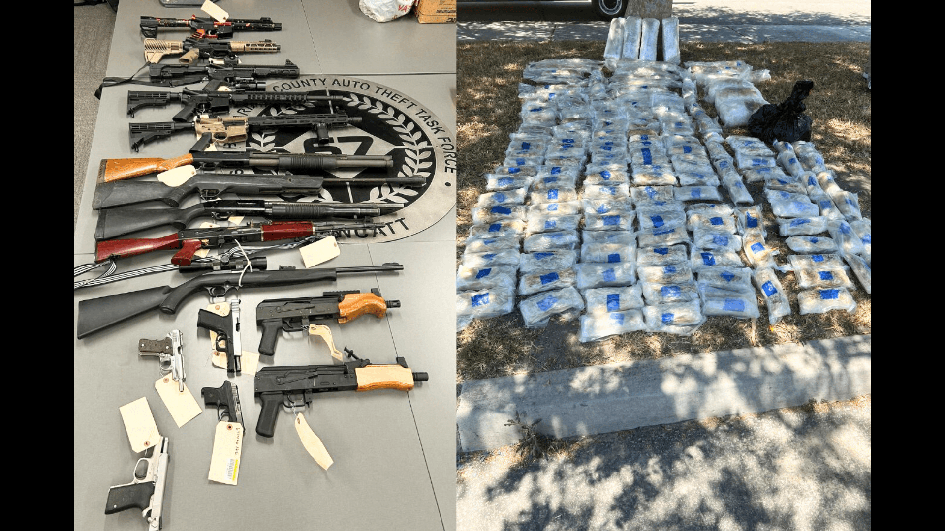 Fifty-one suspects were arrested and $8 million worth of stolen cargo was discovered during a San Bernardino County bust operation. (San Bernardino Police Department)