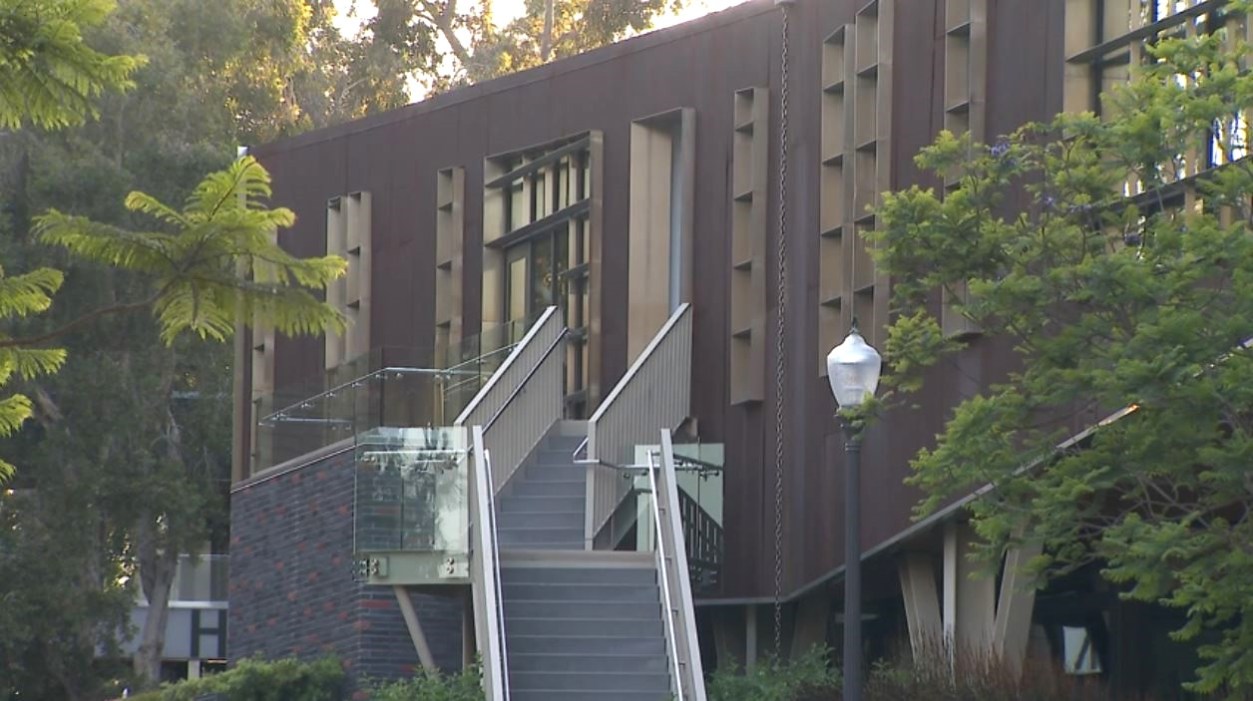 The Saxon Residential Suite dorm rooms on the campus of the University of California, Los Angeles. (KTLA)