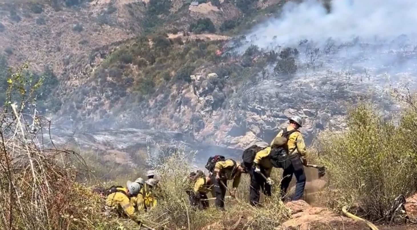 A brush fire has forced officials to issue an evacuation order in Thousand Oaks on Saturday, July 6, 2024. (Robert Navarro)