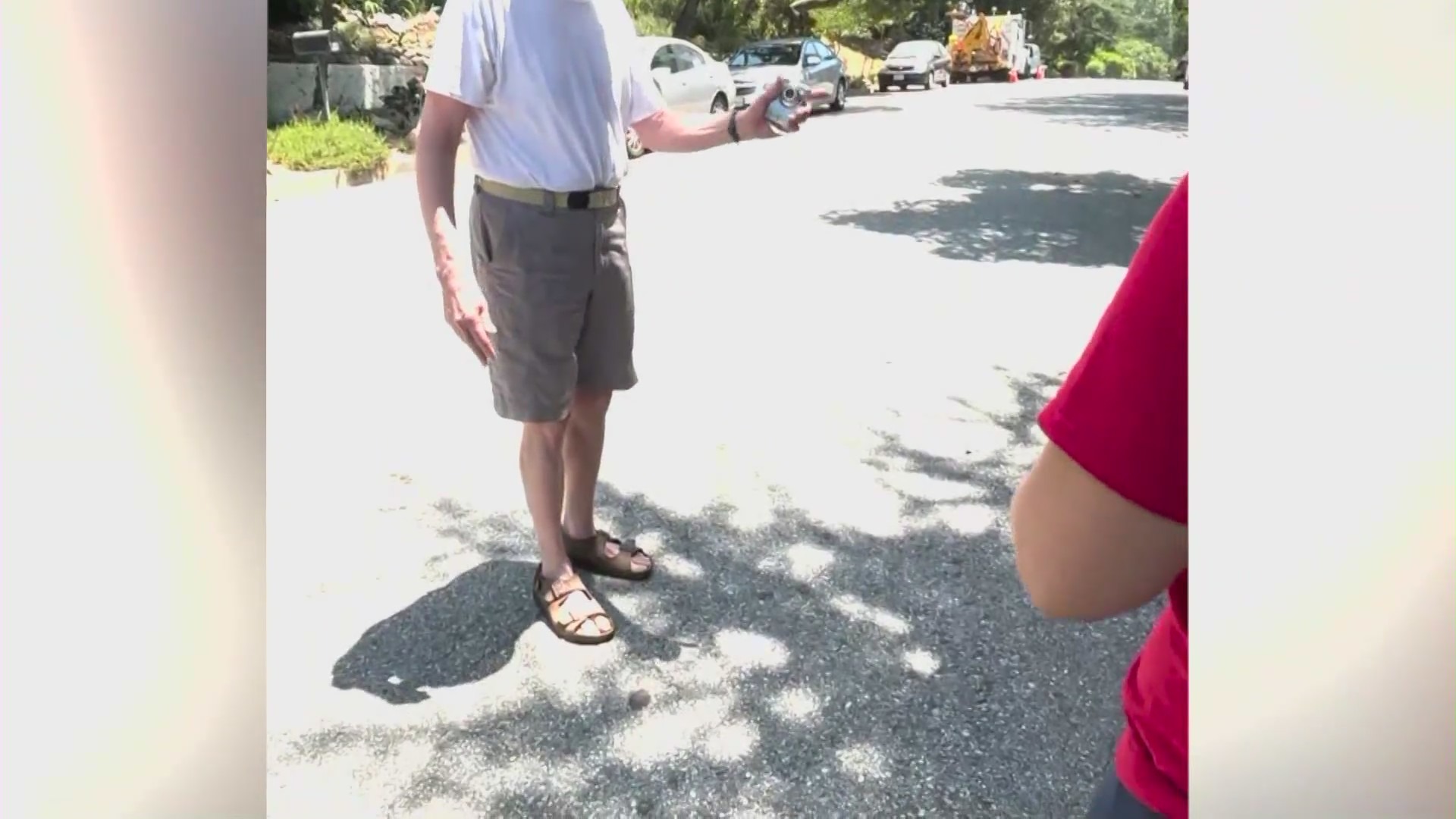 A man caught on video during a racist rant targeting the owners of a coffee cart in Altadena on July 8, 2024. (Ka-Ibigan Cafe)