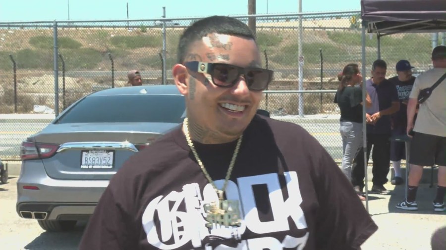 Los Angeles rapper Swifty Blue has vowed to help fix the Morales family's truck so they can be mobile again. (KTLA)