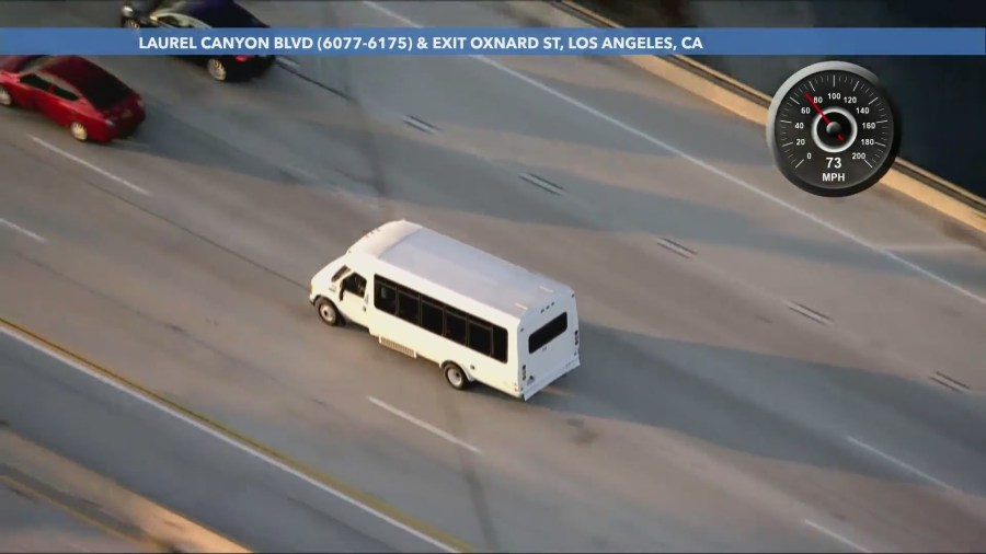 A suspect who stole a van from a children's hospital was arrested after leading police on a wild chase through Los Angeles on July 2, 2024. (KTLA)